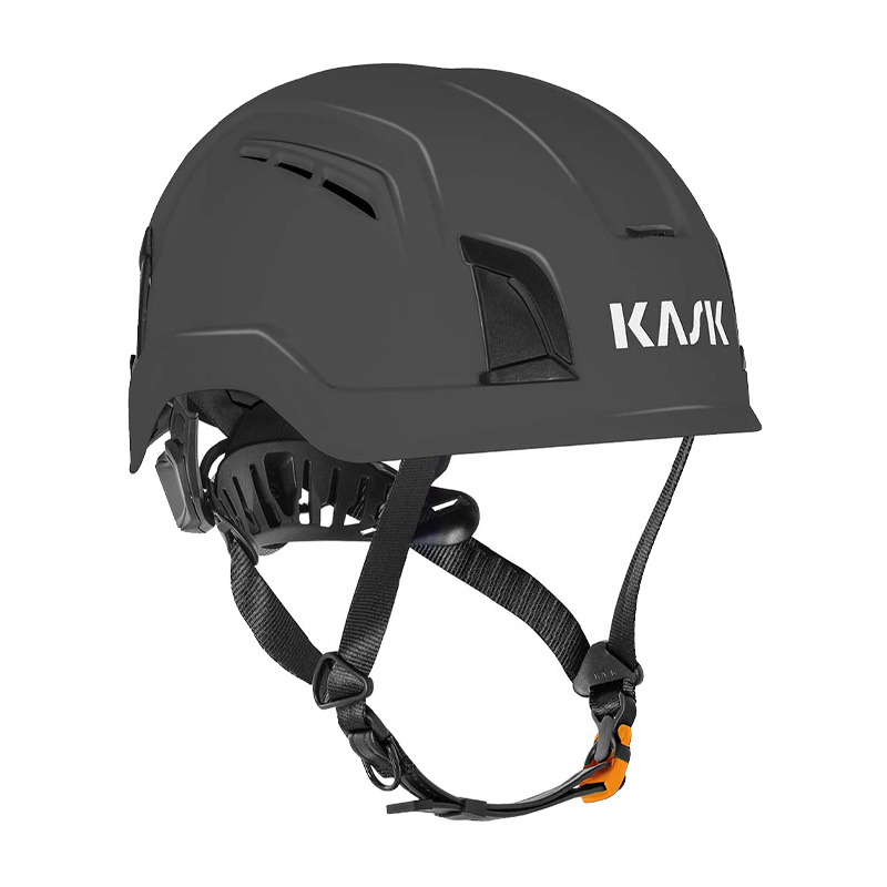 Kask ZENITH-X AIR Industriehelm EN 397, schwarzer Sicherheitshelm mit Belüftungsschlitzen, Kinnriemen und Größenverstellung