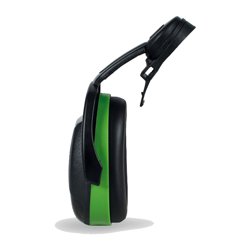 Seitenansicht des KASK SC1 Gehörschutzes für EU Slot 30 mm, grüner Kapselgehörschutz mit 25 dB (A) zur Helmmontage für niedrige bis mittlere Lärmbelastung