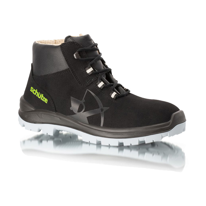 SCHÜTZE 6283 S3 ESD Sicherheitsschuh 6283 in Schwarz, flexibler Arbeitsstiefel aus Spezialleder mit hohem Schaft, SOFT-STEP-PRO-Sohle und Schutz für Bau, Industrie und Service