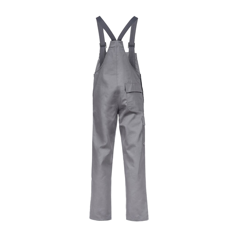 Graue HB Proban 470 Schweißer-Latzhose Klasse 2 von HB Protective Wear mit Trägern, hitze- und funkenbeständige Arbeitskleidung für klassische Schweißerarbeiten