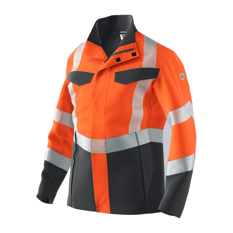 BP Bierbaum Proenen BP 2238 Hi-Vis MultiNorm Jacke leicht 4 kA + 7 kA | APC2 in Warnorange und Schwarz mit Reflexstreifen