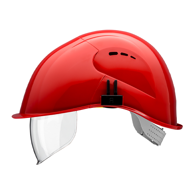 Roter Voss VisorLight Schutzhelm mit integriertem klarem Visier, EN 397, mit praktischem Drehverschluss
