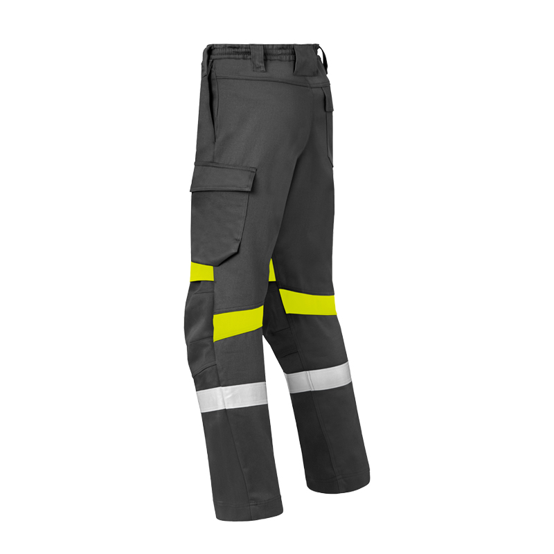 HaVeP Force+ 80395 MultiNorm Schweisser Hose Klasse 1 APC1 von HaVeP, anthrazitfarbene Arbeitshose mit gelb-silbernen Warnschutzstreifen und Seitentasche