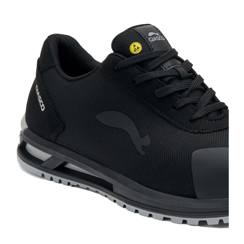 Giasco 3Hybrid ESD Shamal New S3L Sicherheitsschuh in Schwarz, metallfrei, ESD-fähig, mit 3HYBRID-PU-Sohle für maximale Dämpfung und textilem Durchtrittschutz
