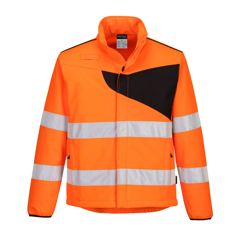 PortWest PW275 metallfreie Warnschutz SoftShell Jacke Klasse 3