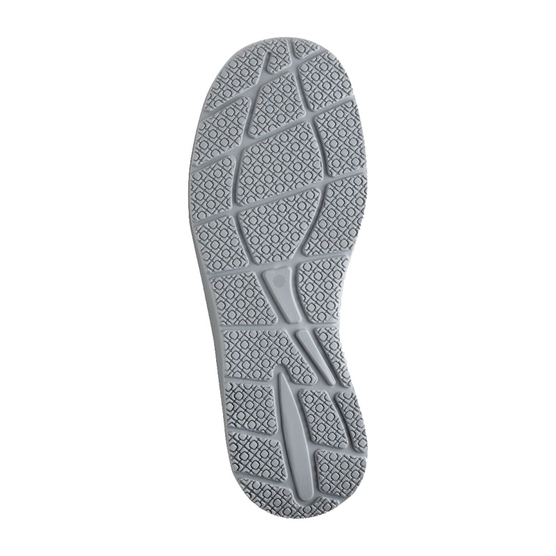 Sohlenansicht der SCHÜTZE 2772 ESD S1 Sicherheitssandale extra leicht mit Klett, rutschhemmende SOFT-STEP-LIGHT SRC Laufsohle in Grau