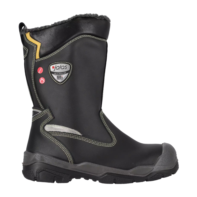 Schwarzer Jalas Gran Premio 1838S S3 Winter-Sicherheitsstiefel von Ejendals, extrem warm gefüttert, wasserabweisend, mit breiter Passform und griffiger Sohle