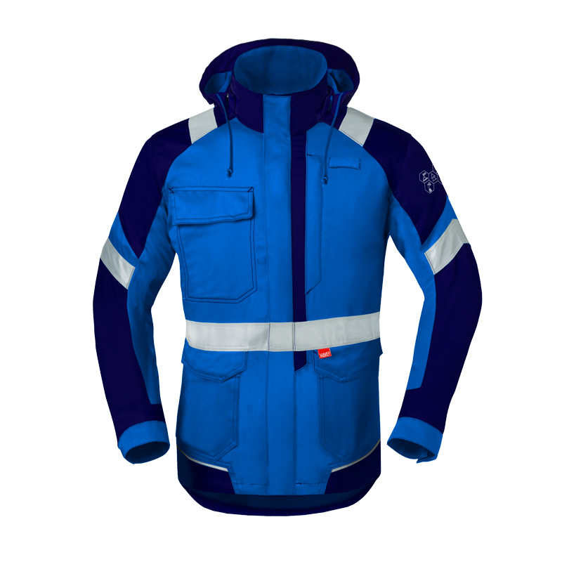 HaVeP 5Safety Image+ 50286 MultiNorm Parka APC2 von HaVeP, blaue Schutzjacke mit Kapuze, Brusttasche und Reflexstreifen