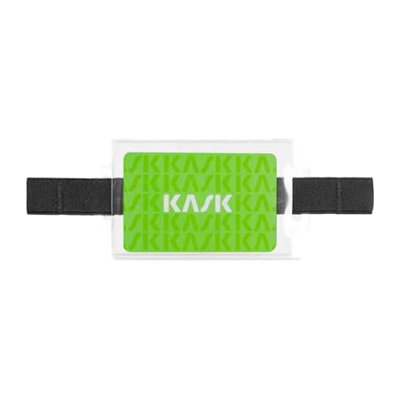 Kask Abzeichenhalter Light für SuperPlasma, transparenter Kartenhalter mit schwarzem Band zur Befestigung an Kletter- und Industriehelmen für Namensschild, Logo oder Visitenkarte