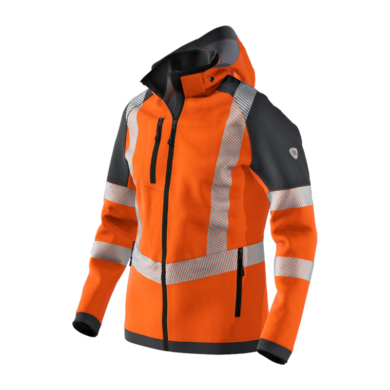 BP 2034 Warnschutz Stretch Softshell Jacke mit Kapuze