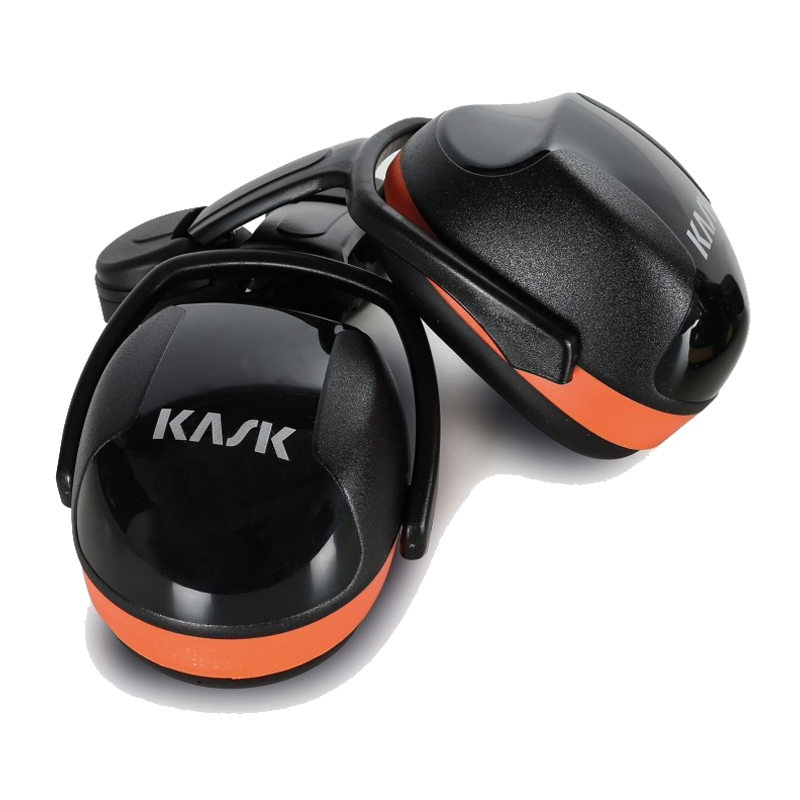 KASK SC3 Kapselgehörschutz in Schwarz-Orange für EU Slot 30 mm, 31 dB (A), für Kask Schutzhelme in lauten Arbeitsumgebungen