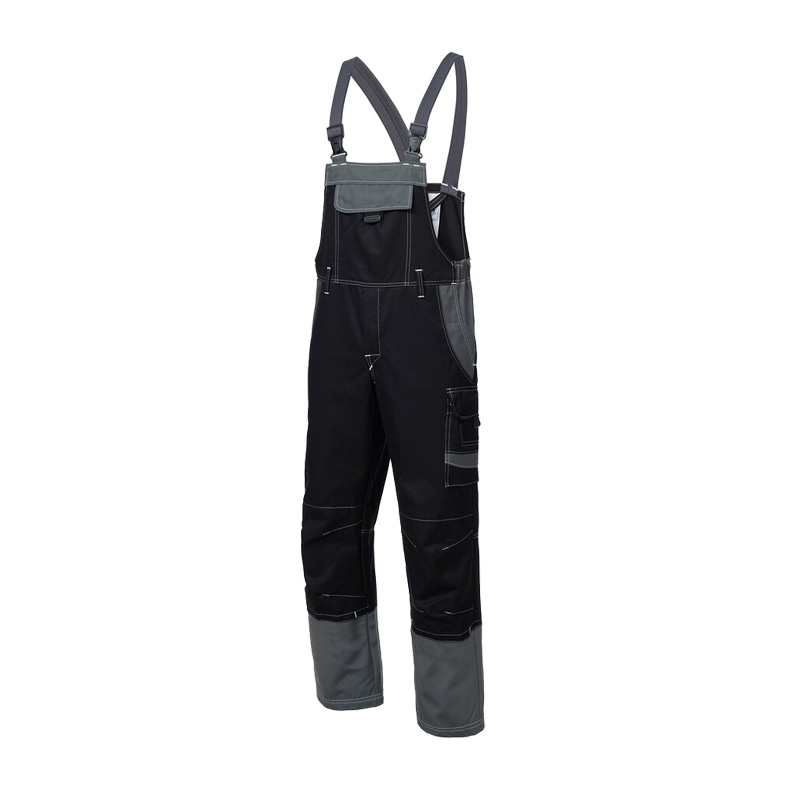 Schwarz-graue HB MODarc MultiNorm Latzhose 4 kA + 7 kA | APC2 von HB Protective Wear mit verstellbaren Trägern und funktionalen Taschen