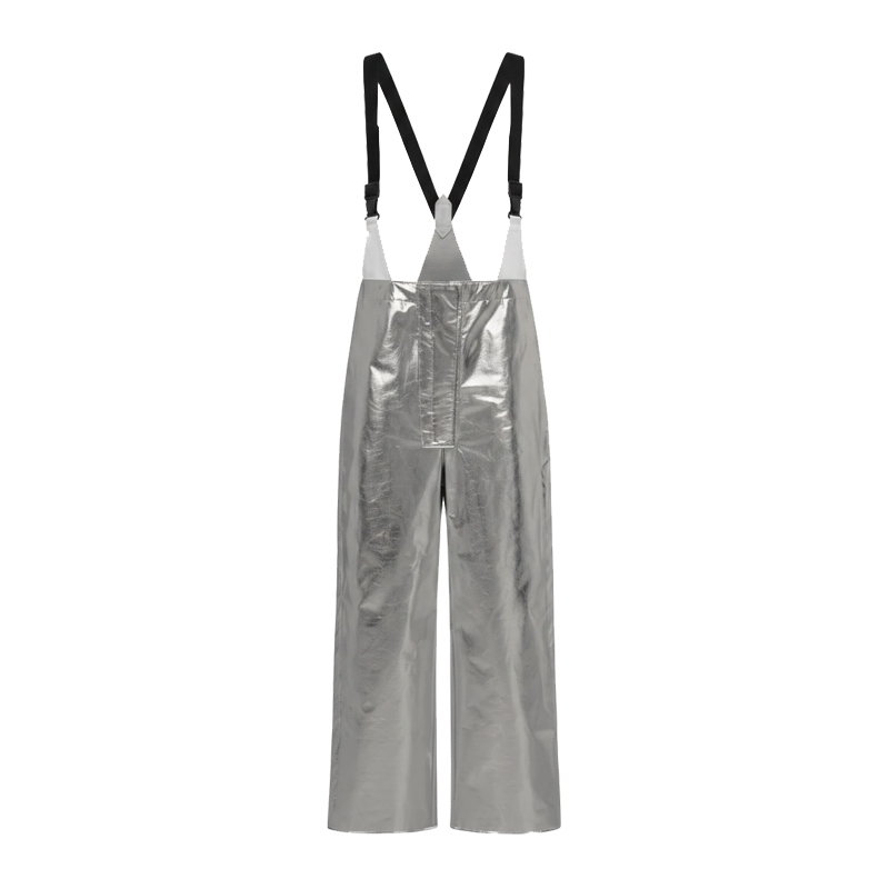 HB Protective Wear Schutzlatzhose in Silber mit schwarzen Hosenträgern, robuste Arbeits- und Schutzbekleidung