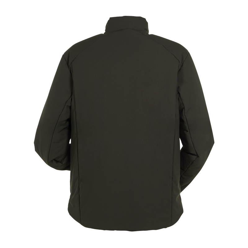 Rückenansicht der Planam Hygge Jacke soft wattiert in Schwarz mit hohem Kragen