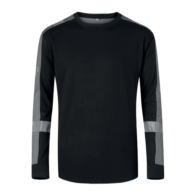 HydroWear Langarmshirt in Schwarz mit grauen Kontrasteinsätzen an den Ärmeln, Vorderansicht