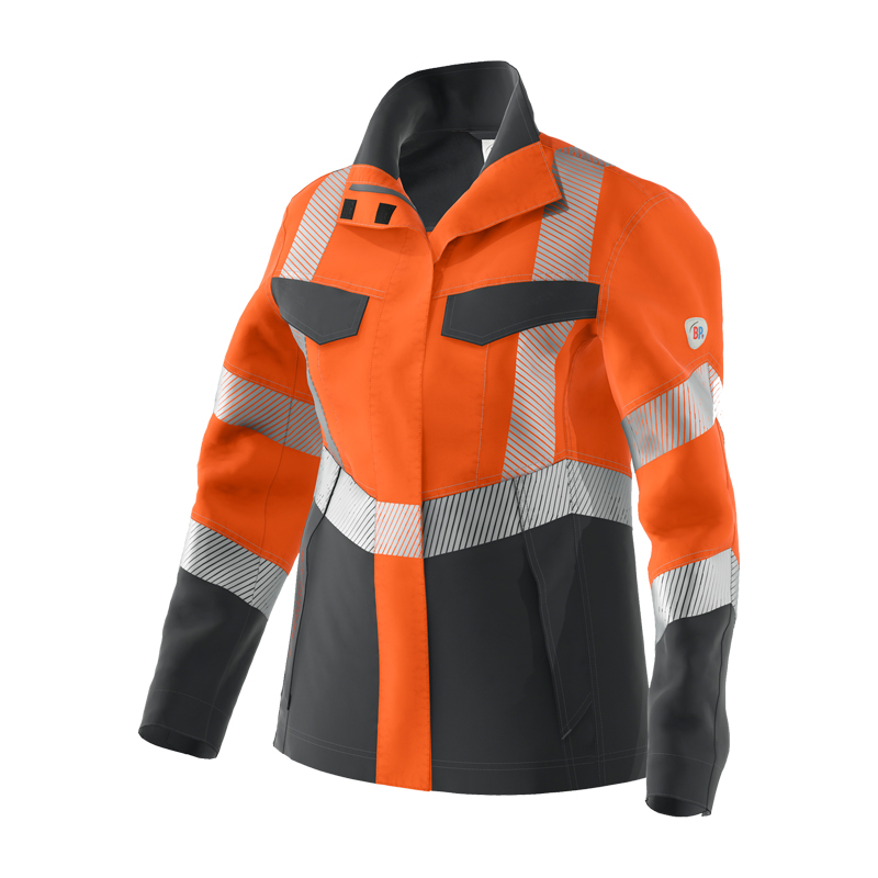 BP Bierbaum Proenen BP 2218 Hi-Vis MultiNorm Damen Jacke 4 kA | APC1 in Orange und Anthrazit mit Reflexstreifen