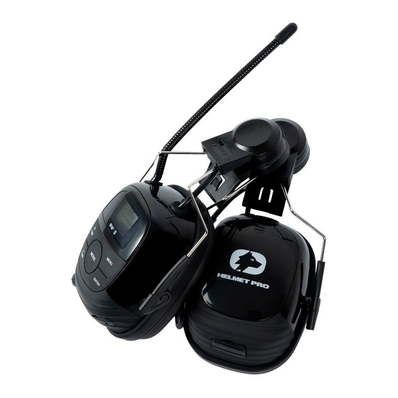 Wolf Protection Helmet Pro elektronischer Gehörschutz in Schwarz mit Funkantenne und Bedienelementen, Produktabbildung freigestellt