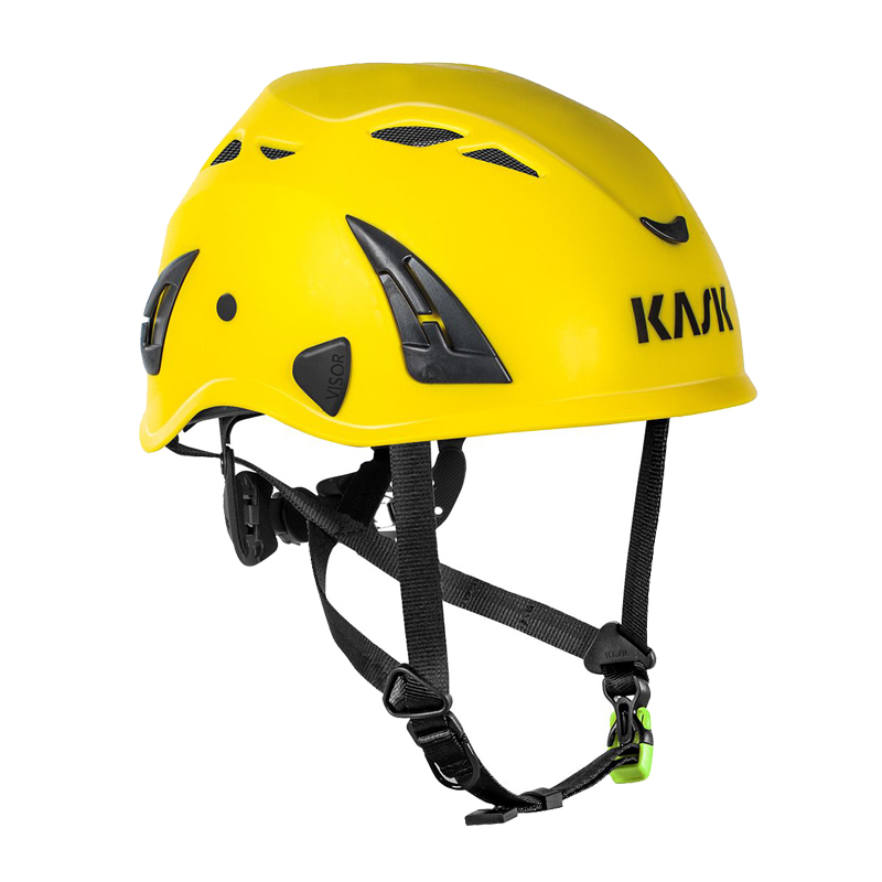 Kask KASK SUPERPLASMA PL Kletterhelm EN 12492 in Gelb, robuster Schutzhelm mit Belüftungsöffnungen und verstellbarem Kinnriemen