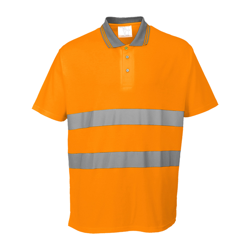 PortWest S171 Warnschutz Polo Shirt Cotton Comfort  Klasse 2
