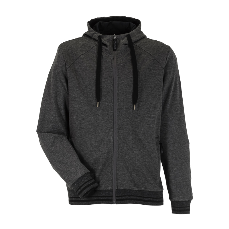 Planam Outdoor Match Kapuzenjacke mit Strickbündchen in Anthrazit, sportliche Herrenjacke mit Kapuze, Reißverschluss und elastischen Bündchen
