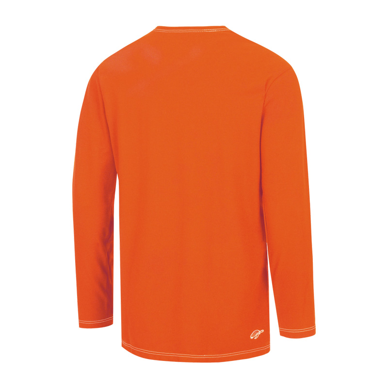 Rückansicht des HB MODarc MultiNorm T-Shirt 4 kA | APC1 von HB Protective Wear in Orange mit langen Ärmeln