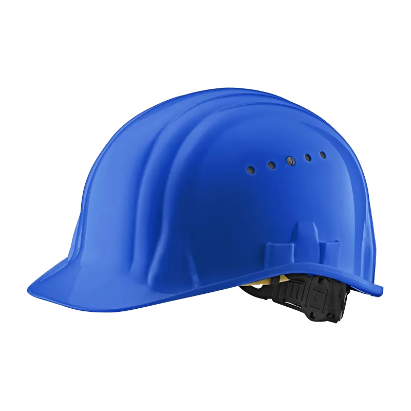 Blauer Schuberth Schutzhelm mit Belüftungsöffnungen und verstellbarem Drehverschluss für sicheren Kopfschutz