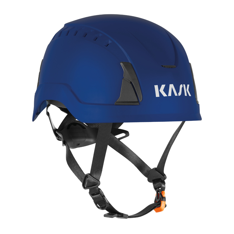 KASK PRIMERO AIR Industriehelm in Blau mit Belüftung und Kinnriemen, Schutzhelm nach EN 397 und EN 50365 für anspruchsvolle Industrieeinsätze