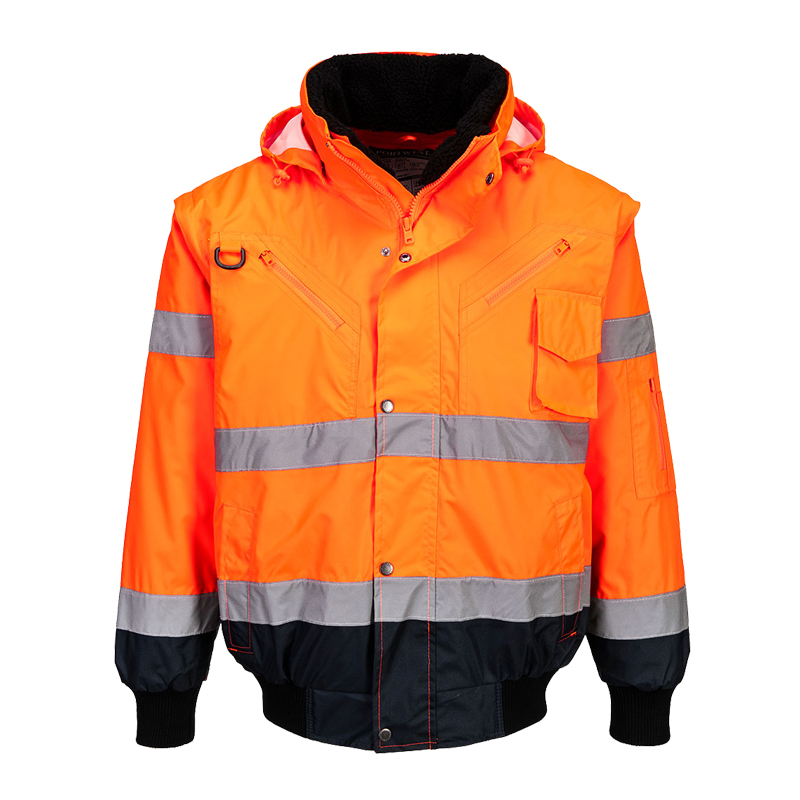 PortWest C465 3-in-1 Warnschutz Pilot Jacke kontrast Klasse 3