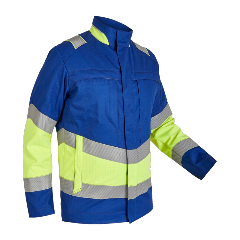 Rofa Multi-Light HI-VIS I 2534 MultiNorm Jacke 4 kA + 7 kA APC2, Warnschutzjacke in Blau und Neongelb mit Reflexstreifen