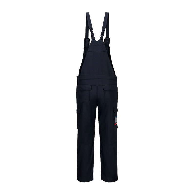PortWest Arbeits-Latzhose in Dunkelblau mit verstellbaren Trägern, Frontlatz und praktischen Taschen für den Arbeitseinsatz