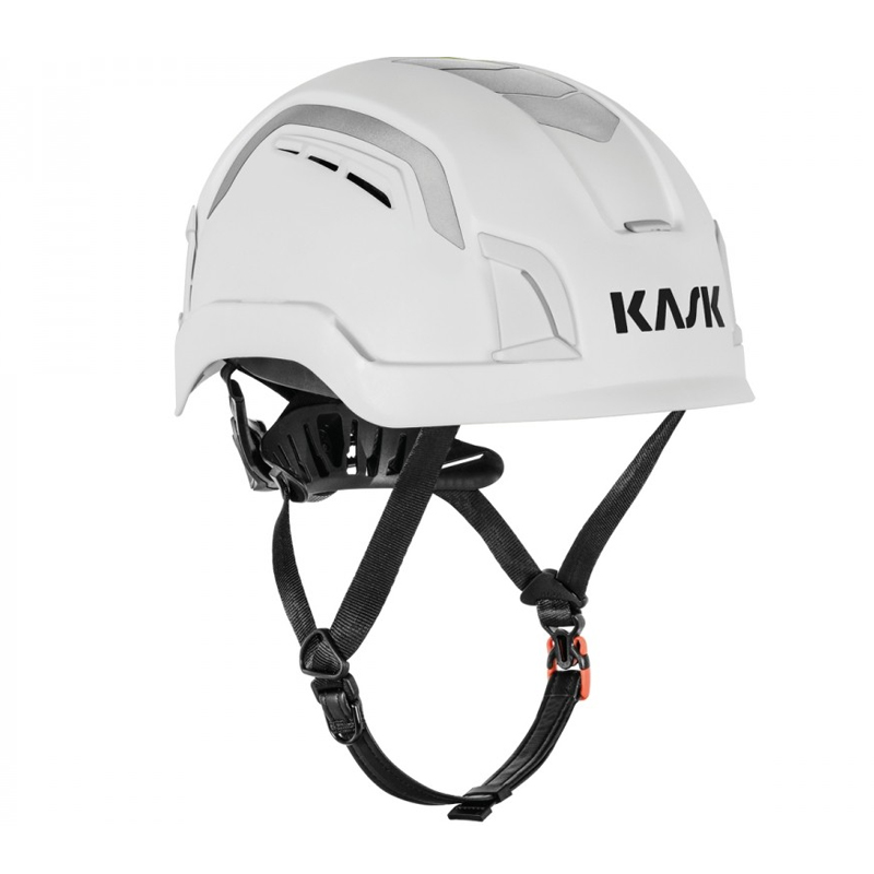 Weißer Kask Zenith X MAX AIR HI VIZ Industriehelm für große Köpfe bis 66 cm mit Belüftung und Kinnriemen