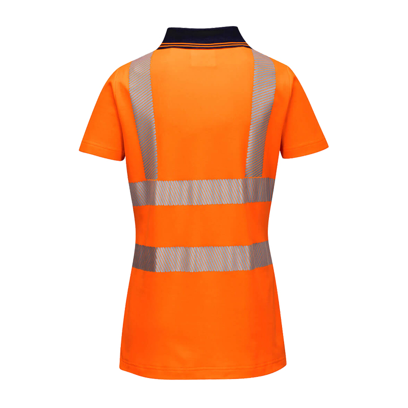 PortWest LW72 Damen Warnschutz Polo-Shirt Cotton Comfort Klasse 2