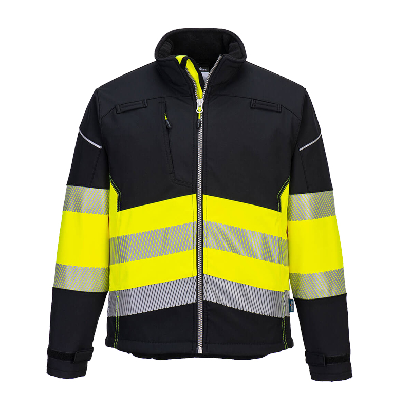 PortWest PW375 Warnschutz SoftShell Jacke 3-lagig wasserfest und winddicht