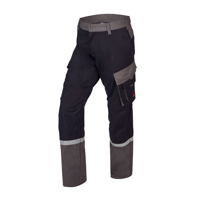 Rofa Multi-Light 2568 MultiNorm Hose 4 kA | APC1, dunkelblau-graue Arbeitshose mit Reflexstreifen, Knieverstärkung und aufgesetzten Seitentaschen