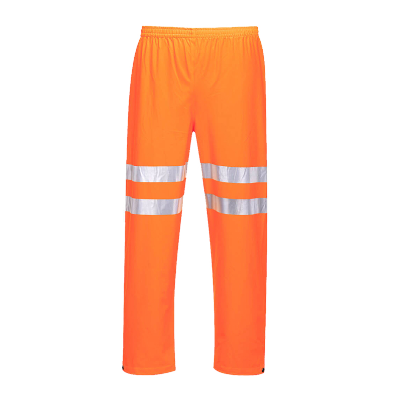PortWest RT51 RIS Warnschutz Ultra Regen Hose Klasse 2, orange, wasserdicht, atmungsaktiv und winddicht mit Reflexstreifen für hohe Sichtbarkeit bei Regen und schlechtem Wetter