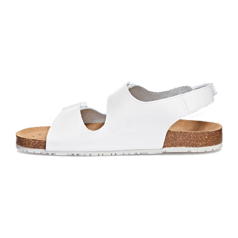 Abeba 4090 Nature OB ESD Sandalen mit Korkfußbett | weiß