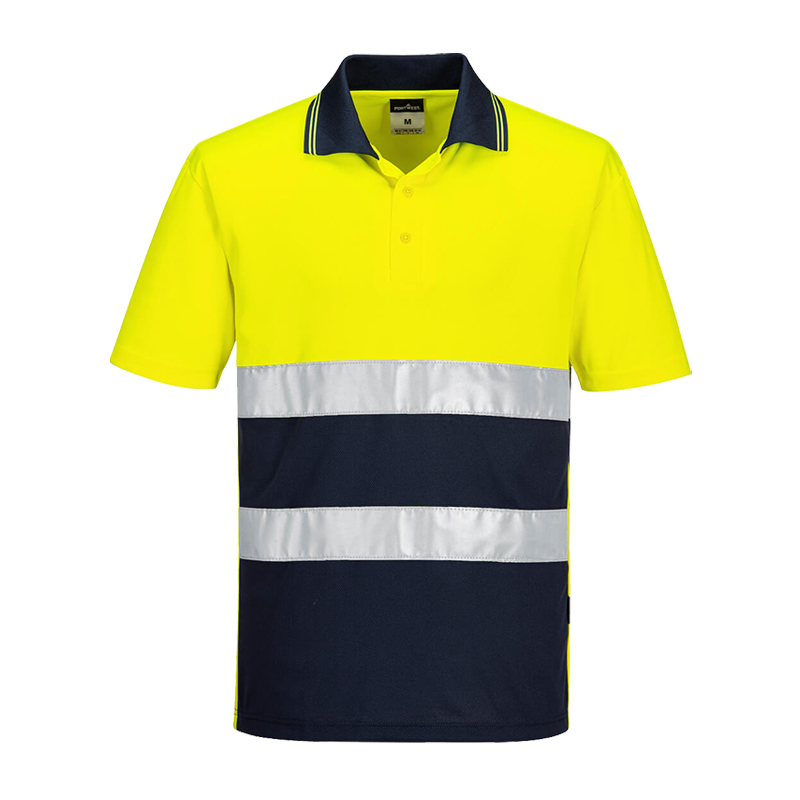PortWest S175 Warnschutz Polo Shirt kurzarm kontrast Klasse 2