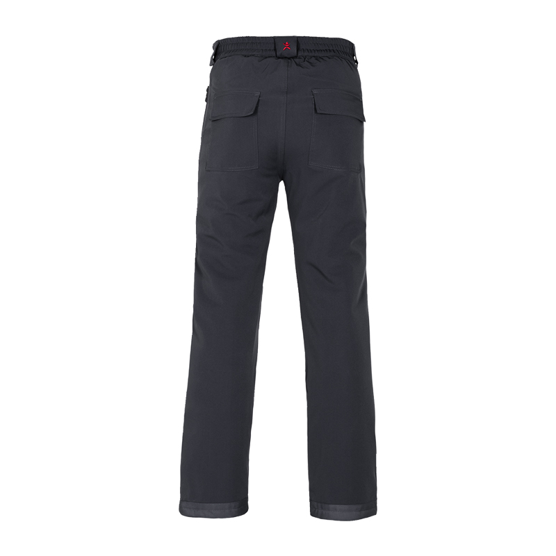 Rückansicht der Planam Slope Winterhose, wasserdicht, mit Kniepolstertaschen, robuste Arbeits-Winterhose in Dunkelgrau