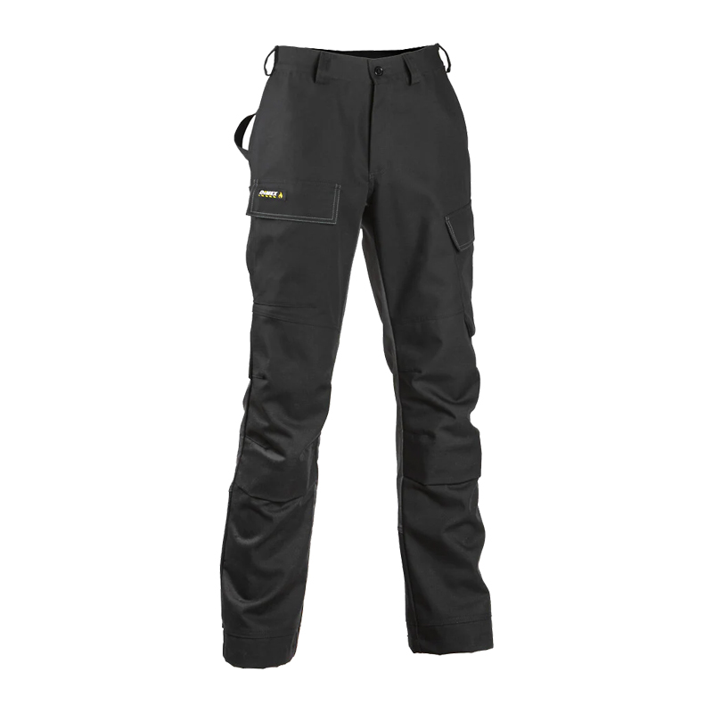 Schwarze Dimex 6123 Stretch Schweisser Hose mit Kniepolster Klasse 1, robuste Arbeitshose für Schweisser mit funktionalen Taschen