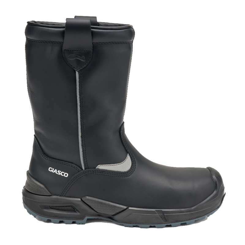 Giasco 3Ultra Rubber Winter New Sicherheitsstiefel S7S aus schwarzem IDROTECH®-Leder, hoher Winterstiefel mit robuster 3ULTRA-RUBBER-Sohle für kalte und nasse Arbeitsbedingungen