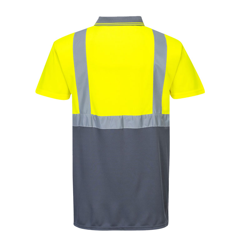 PortWest S479 Warnschutz Polo Shirt kurzarm kontrast Klasse 1