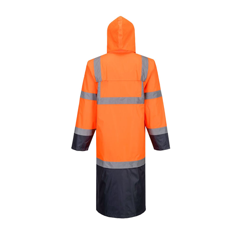 PortWest H446 Hi-Vis langer Warnschutz Regen Mantel 122 cm