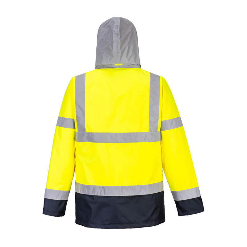 PortWest S471 gefütterte 4 in 1 Kontrast Warnschutz Verkehrsjacke multifunktional