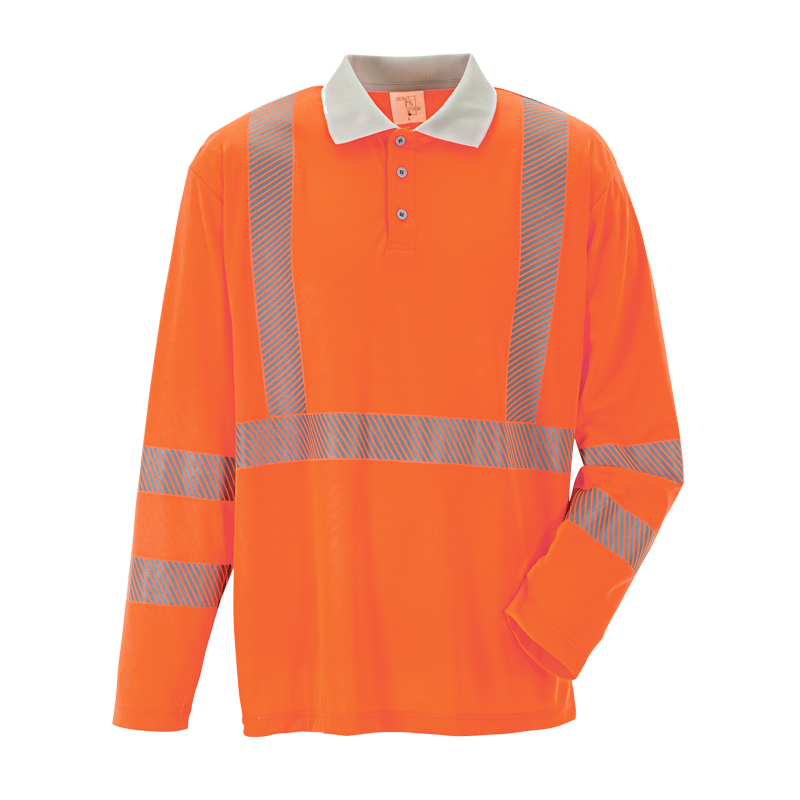 Planam Norit Warnschutz Polo Shirt langarm mit Stretch