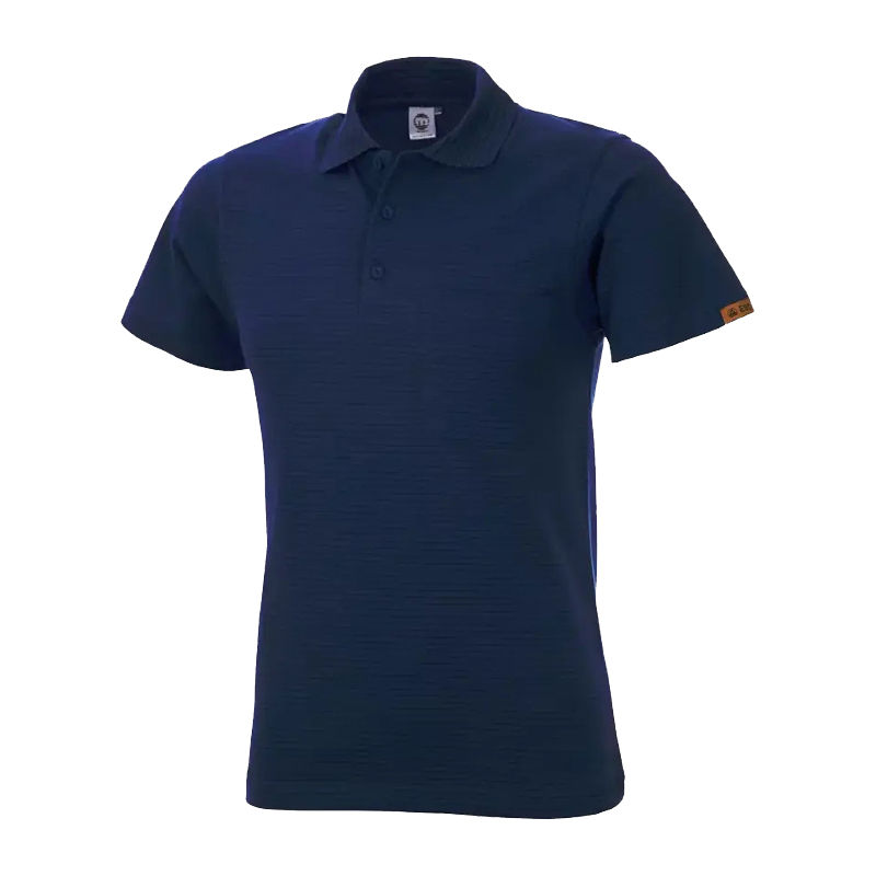 Mimoza Herren Poloshirt in Dunkelblau, kurzärmelig mit klassischem Kragen und Knopfleiste, freigestellt auf weißem Hintergrund