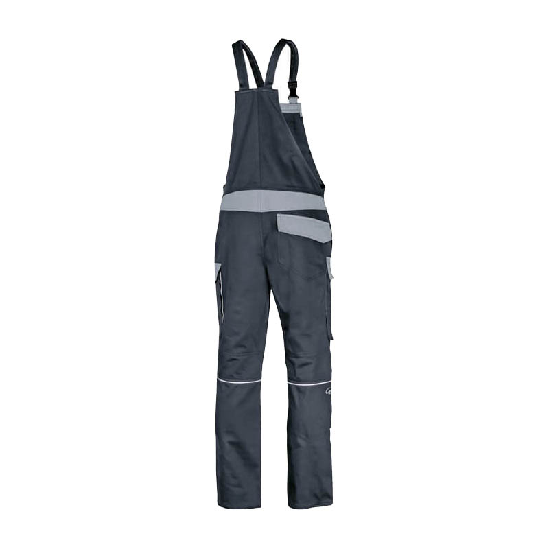 HB Protective Wear HB ArcSelect MultiNorm Latzhose 4 kA | APC1, dunkelgraue Schutz-Latzhose mit hellgrauen Kontrasteinsätzen und verstellbaren Trägern
