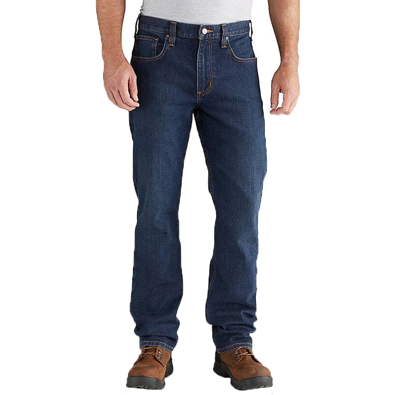 Herren-Jeans Carhartt 102804 Rugged Flex Stretch in dunkler Waschung, gerade geschnitten im Relaxed Fit, Vorderansicht