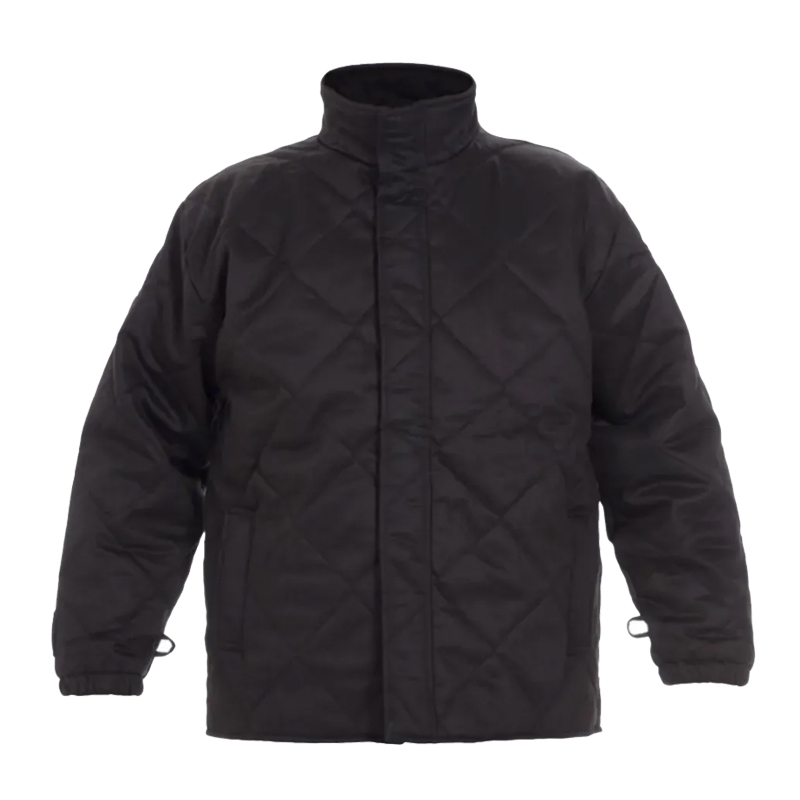 HydroWear gesteppte schwarze Thermojacke mit Stehkragen, wärmende Arbeits- und Outdoorjacke