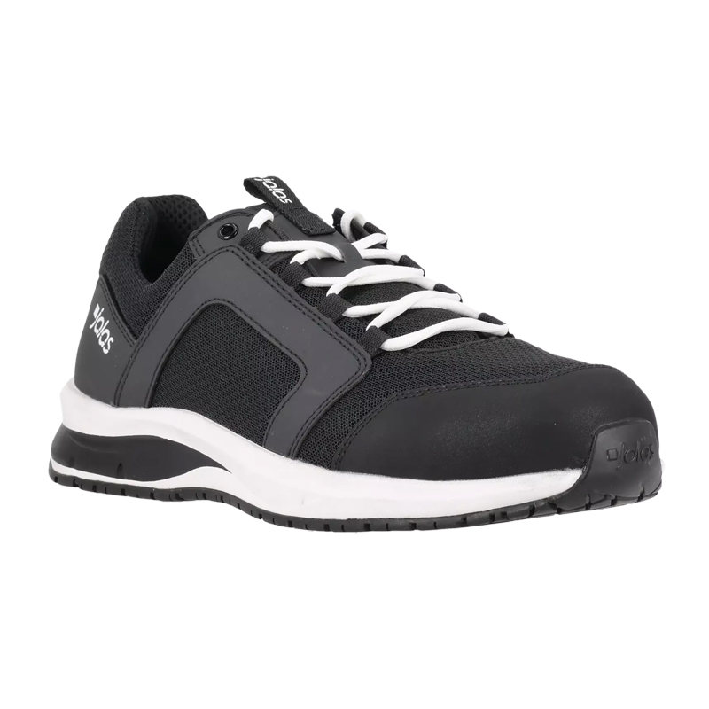 Jalas Tempus 5618 S1P ESD Sicherheitsschuh von Ejendals, sportlich und leicht, in Schwarz mit weißer Sohle, atmungsaktivem Obermaterial und ergonomischem Design