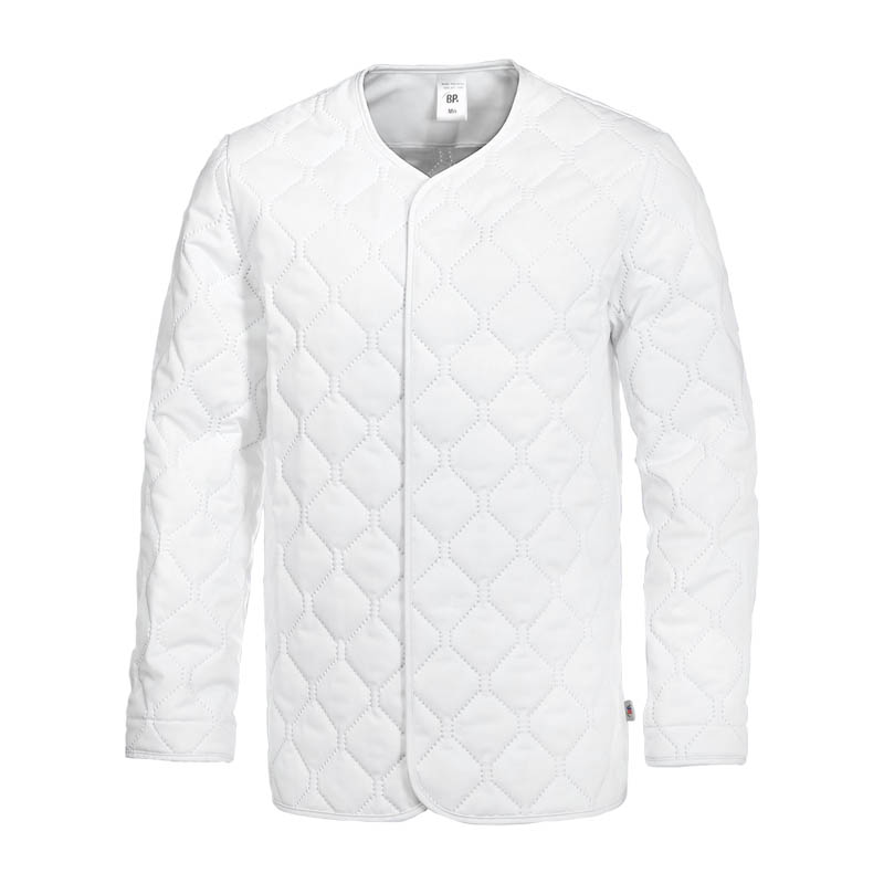 Weiße BP HACCP Steppjacke Food Lebensmittel nach DIN 10524 von BP Bierbaum Proenen, hygienische Arbeitsjacke für den Lebensmittelbereich